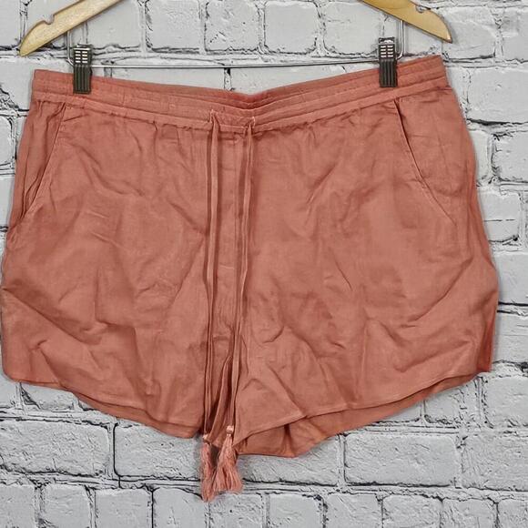 2/$30 Andie The Graciosa Linen Shorts Sunset Size L | Lightweight Summer Style - Picture 2 of 6